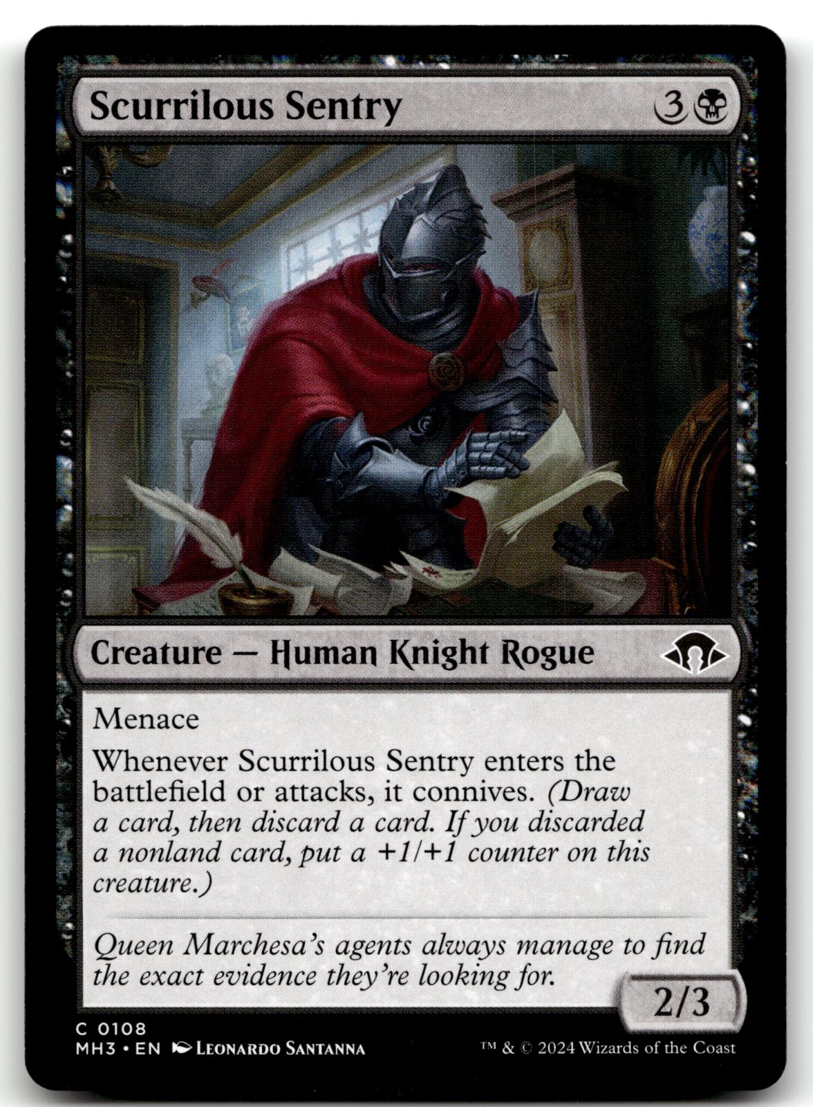 Scurrilous Sentry 108 Common Modern Horizons 3 Magic: The Gathering Near Mint