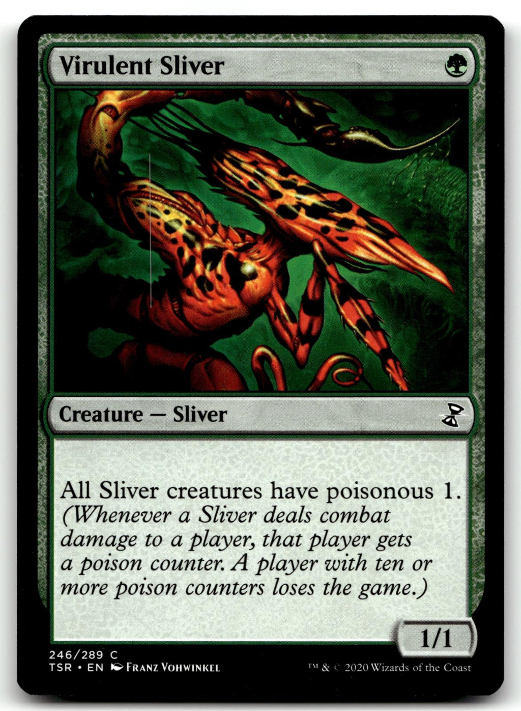 Virulent Sliver 246 Common Time Spiral: Remastered Magic: The Gathering NM