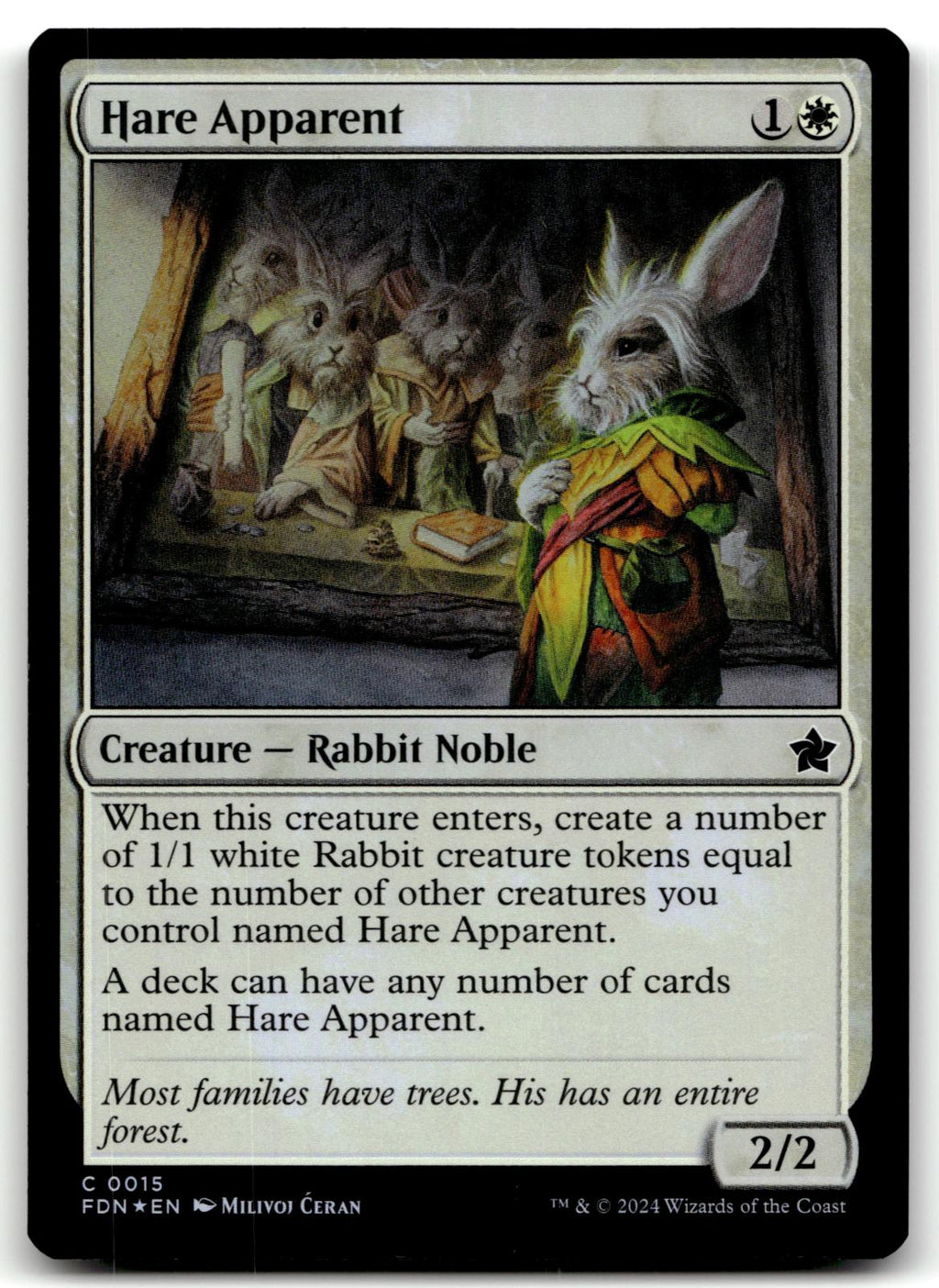 Hare Apparent 15 Common Foundations Magic: The Gathering Foil Near Mint