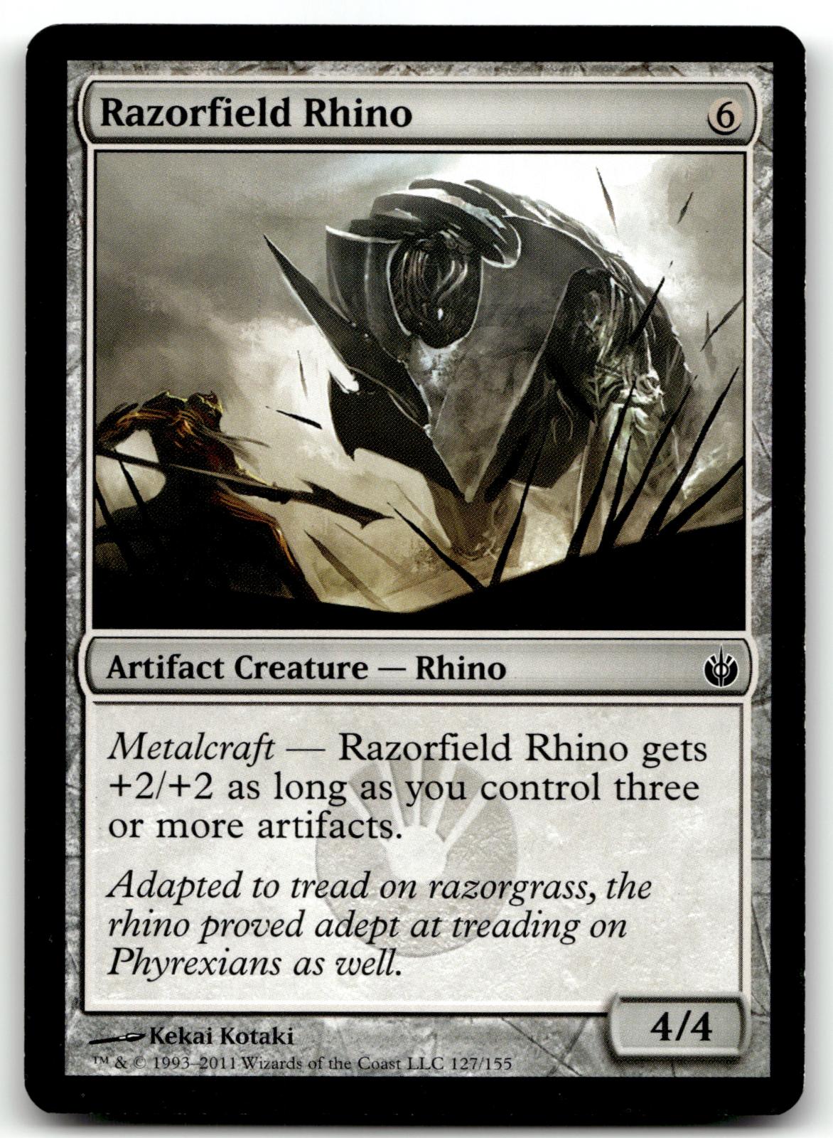 Razorfield Rhino 127 Common Mirrodin Besieged Magic: The Gathering Near Mint