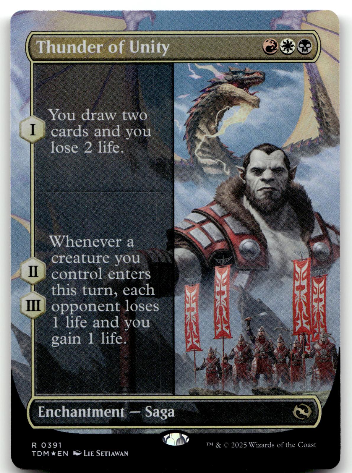 Thunder of Unity (Borderless) 391 Tarkir: Dragonstorm Magic: The Gathering Foil NM