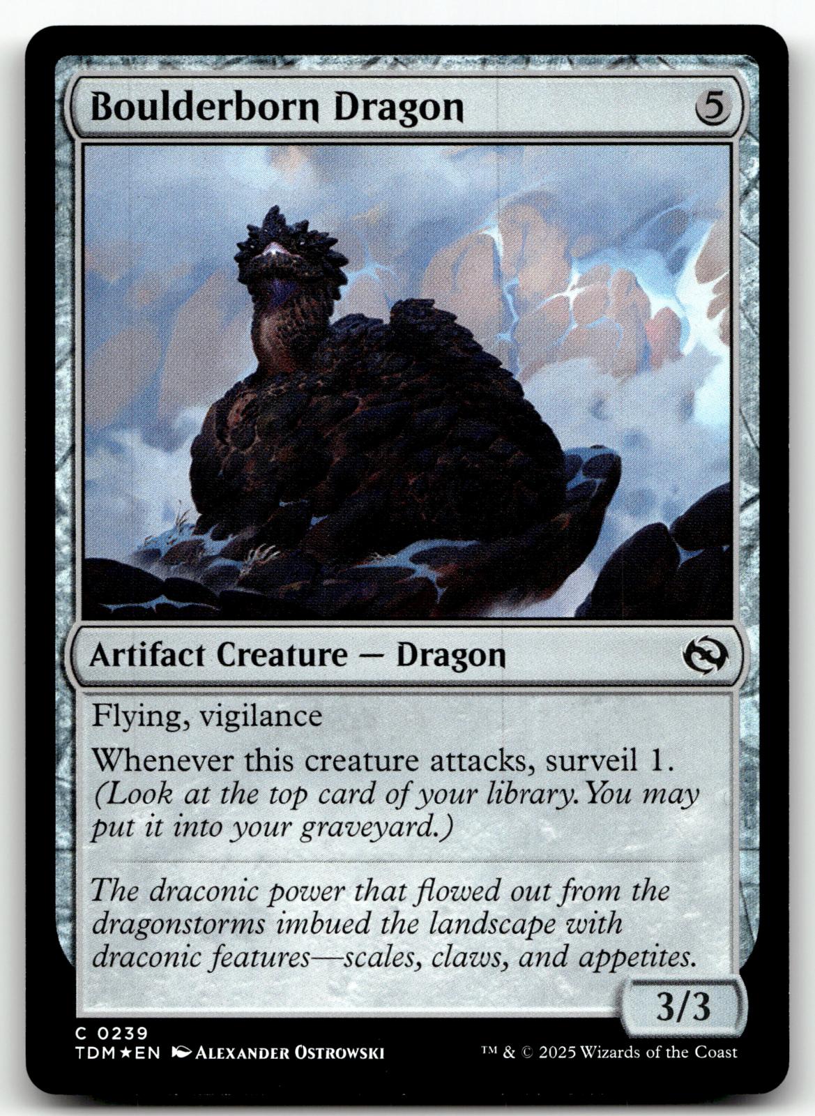 Boulderborn Dragon 239 Common Tarkir: Dragonstorm Magic: The Gathering Foil NM