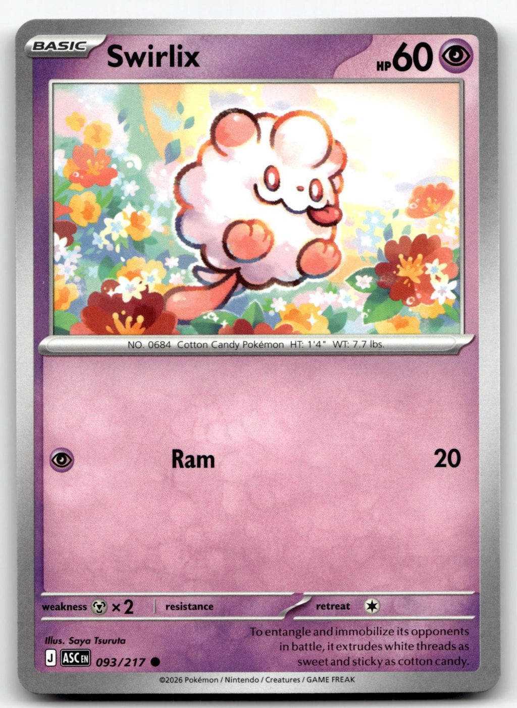 Swirlix 093/217 Common Ascended Heroes Pokemon Near Mint