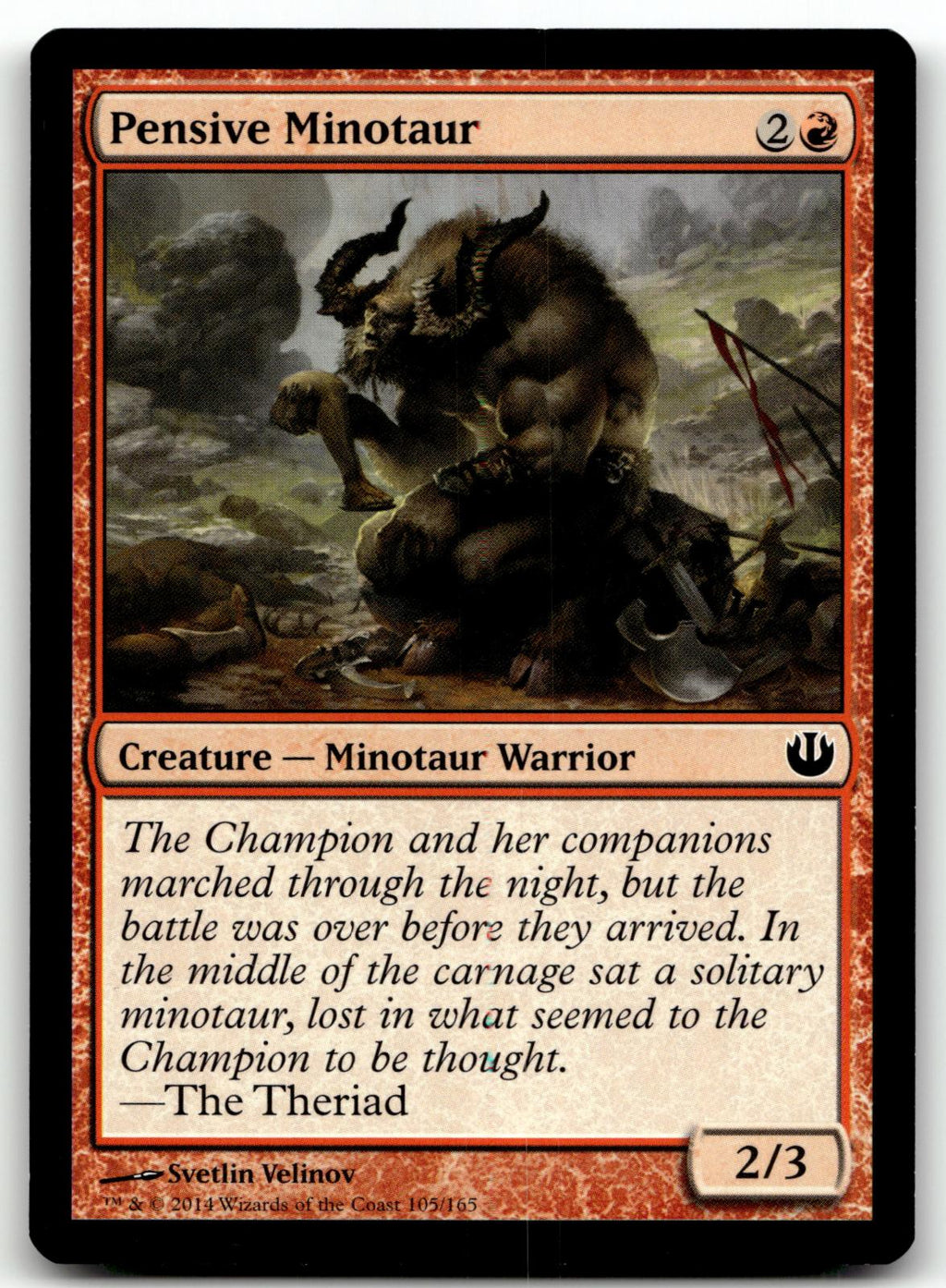 Pensive Minotaur 105 Common Journey Into Nyx Magic: The Gathering Near Mint