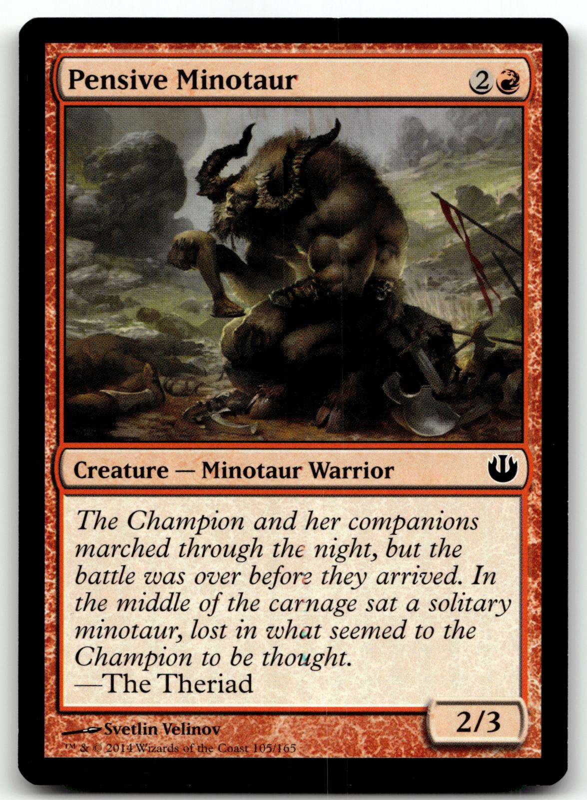 Pensive Minotaur 105 Common Journey Into Nyx Magic: The Gathering Near Mint
