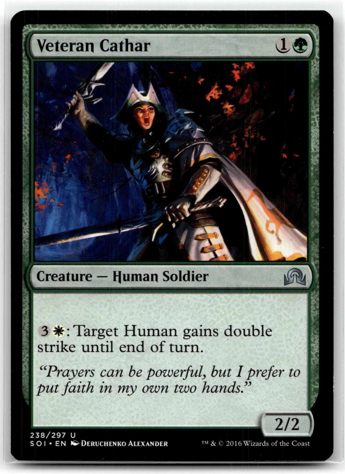 Veteran Cathar 238 Uncommon Shadows over Innistrad Magic: The Gathering NM