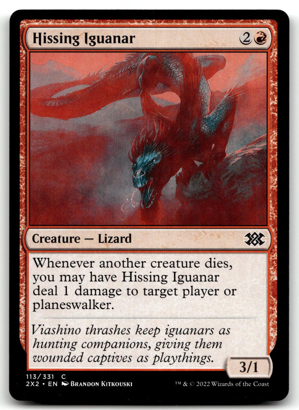 Hissing Iguanar 113 Common Double Masters 2022 Magic: The Gathering Near Mint