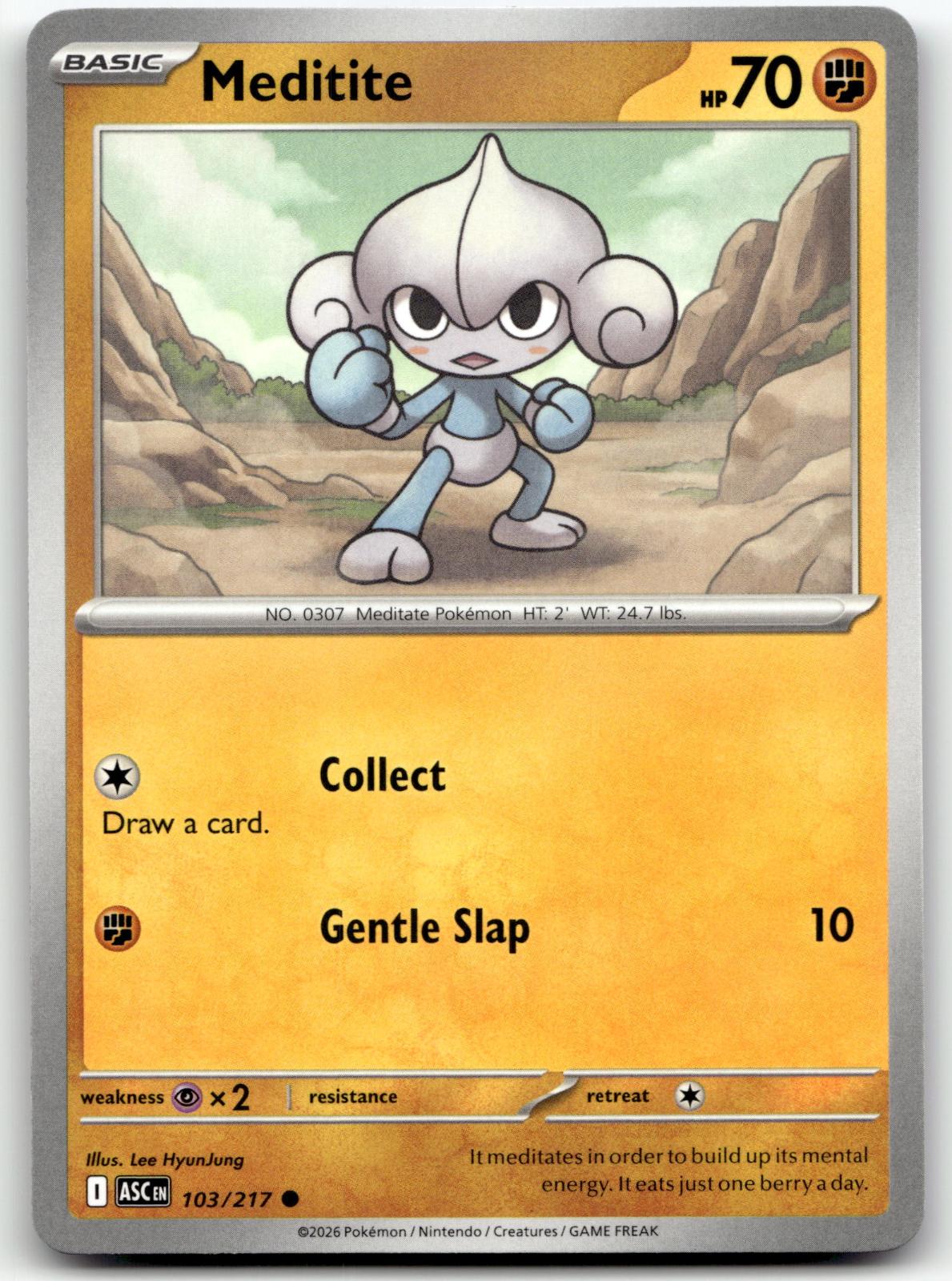 Meditite 103/217 Common Ascended Heroes Pokemon Near Mint