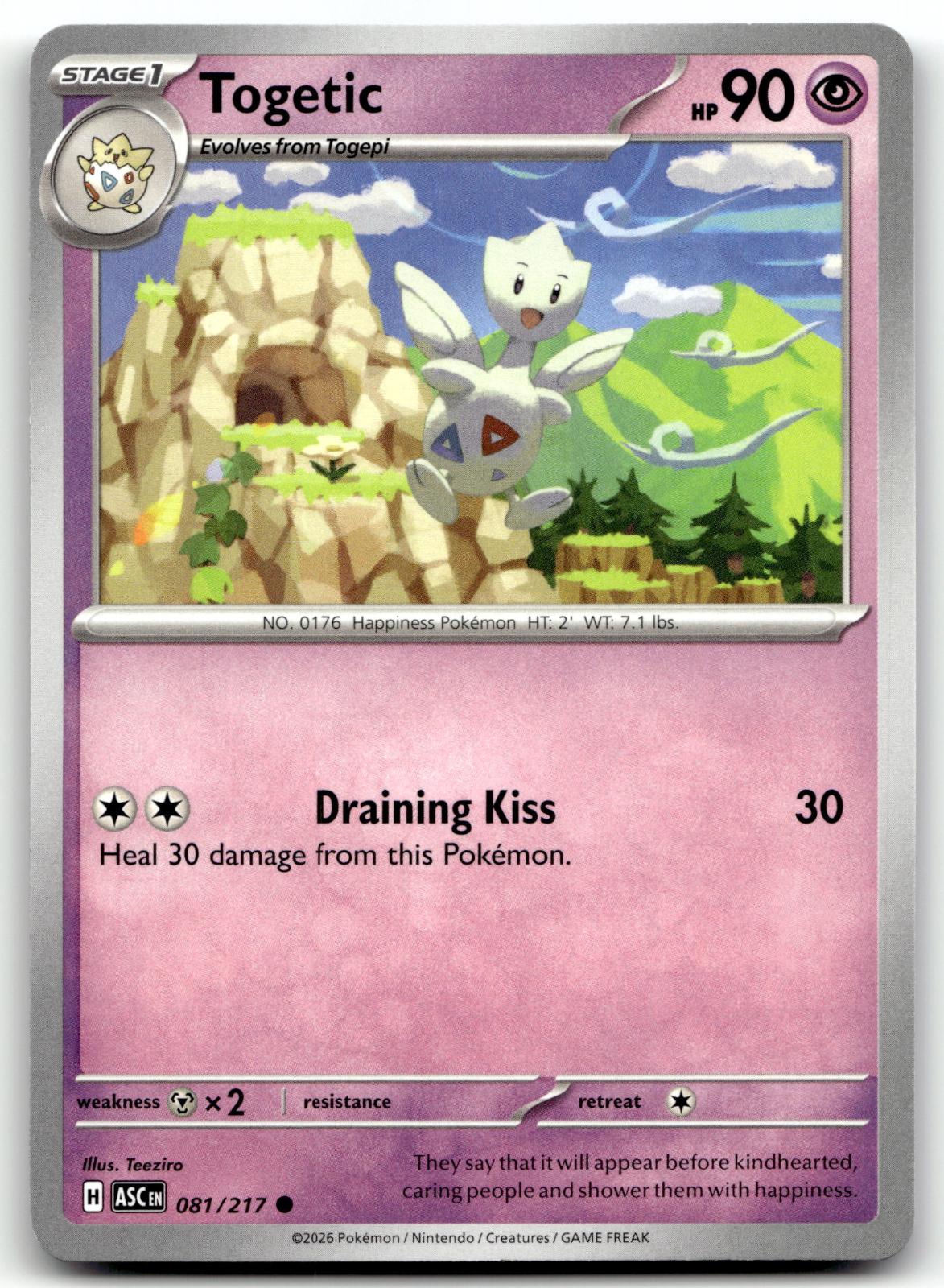Togetic 081/217 Common Ascended Heroes Pokemon Near Mint