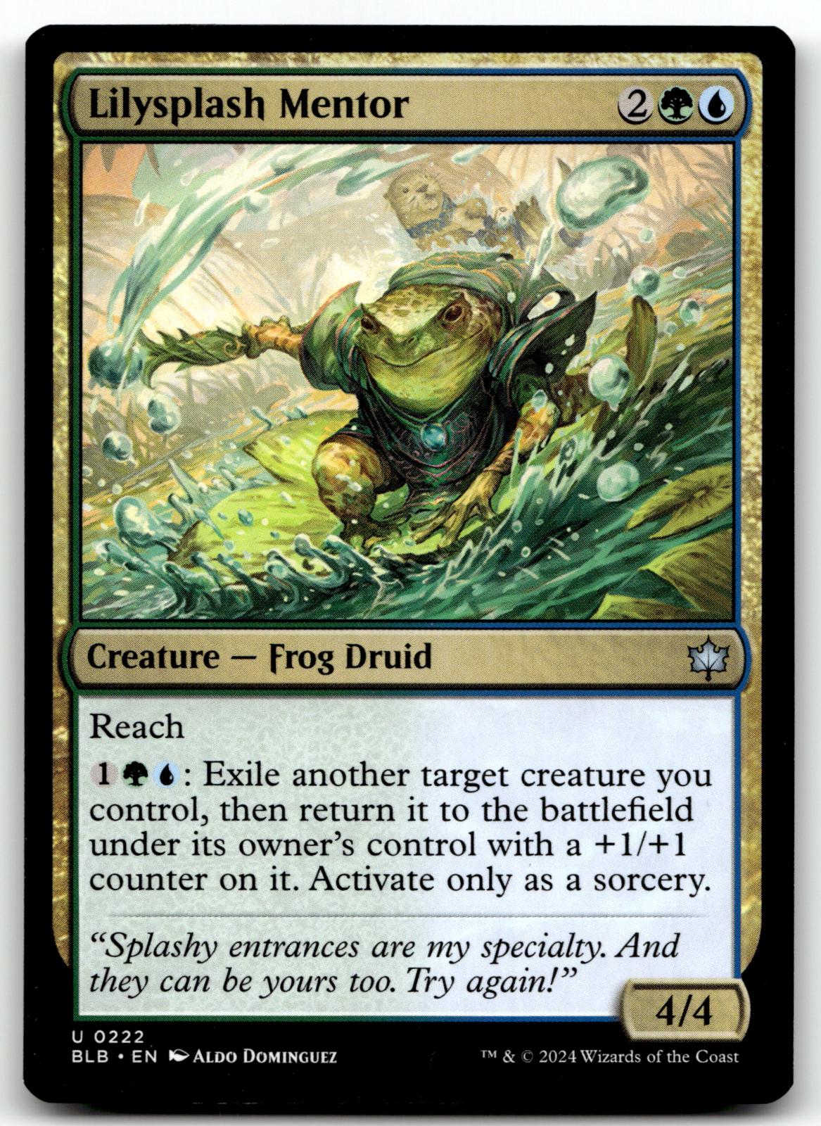 Lilysplash Mentor 222 Uncommon Bloomburrow Magic: The Gathering Near Mint