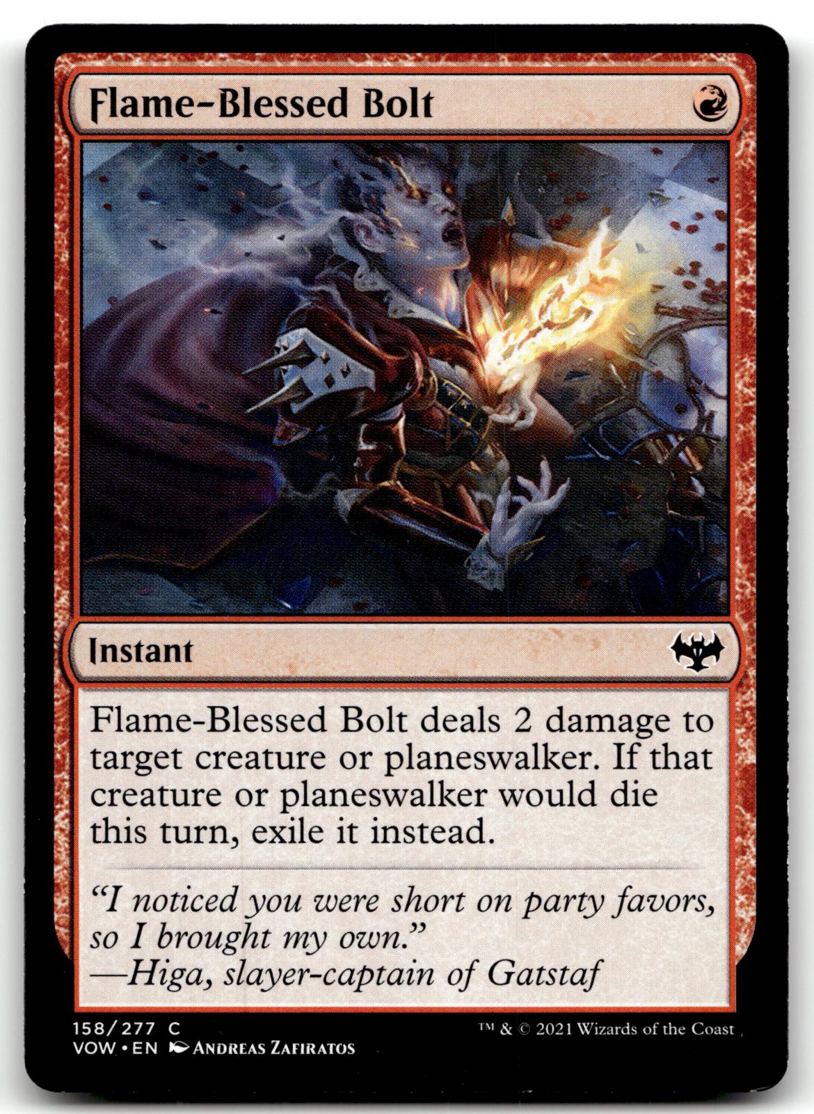 Flame-Blessed Bolt 158 Common Innistrad: Crimson Vow Magic: The Gathering NM