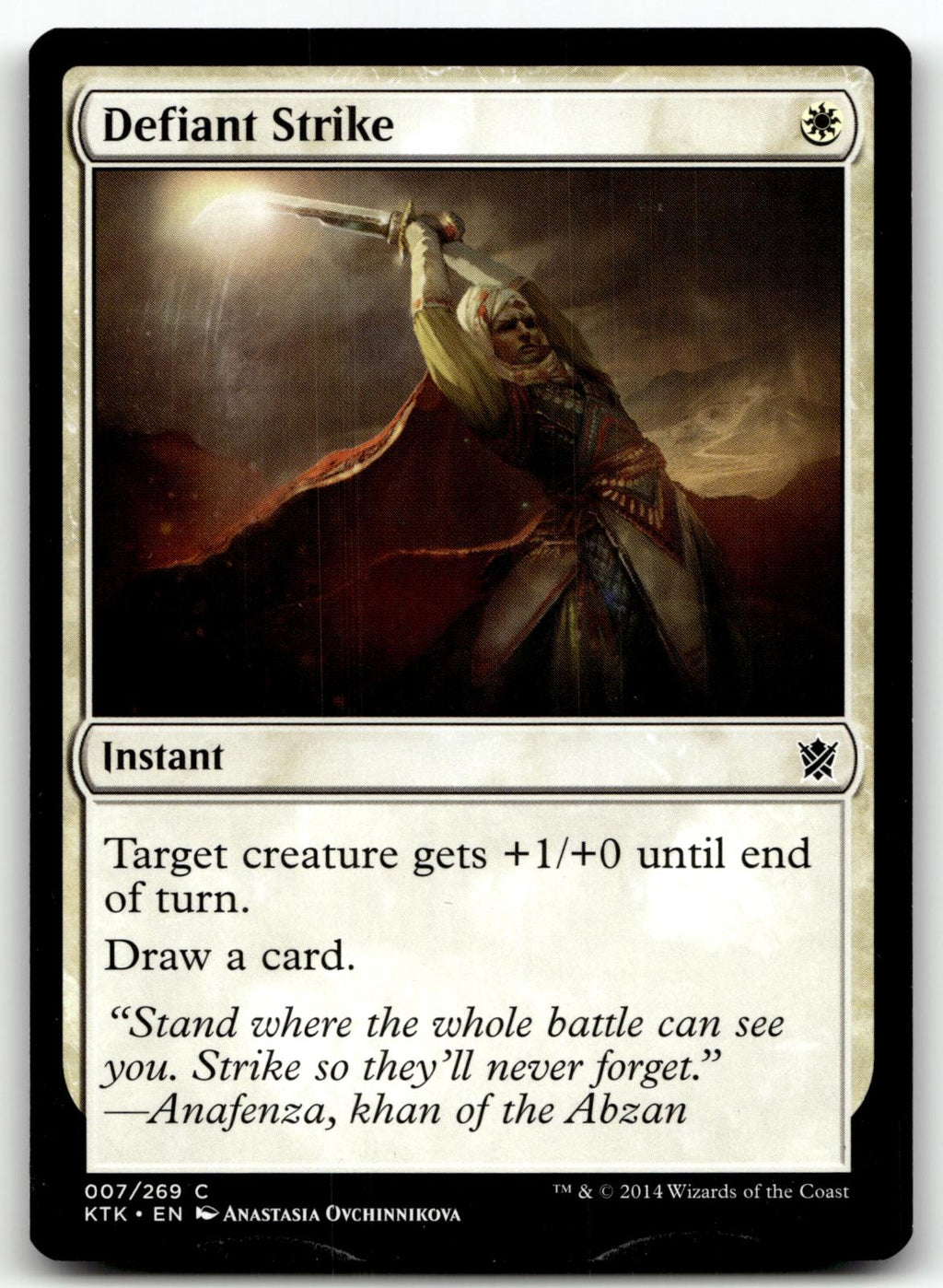 Defiant Strike 7 Common Khans of Tarkir Magic: The Gathering Near Mint