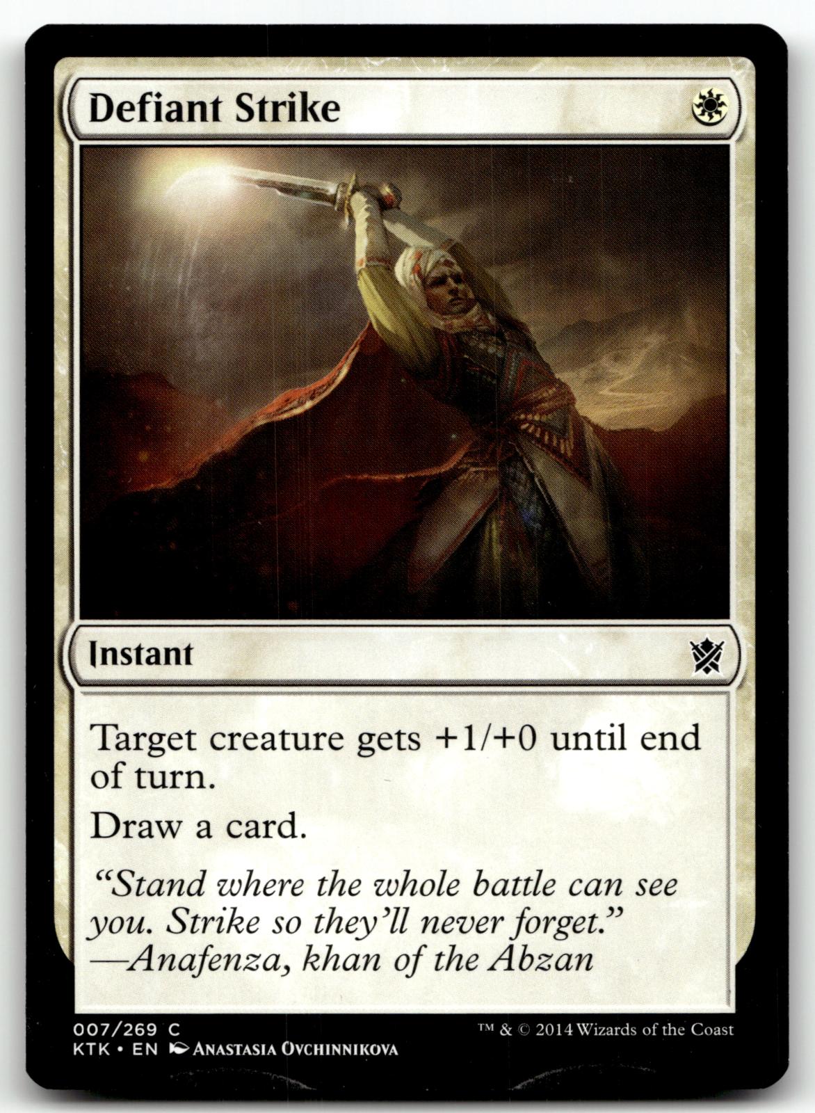 Defiant Strike 7 Common Khans of Tarkir Magic: The Gathering Near Mint