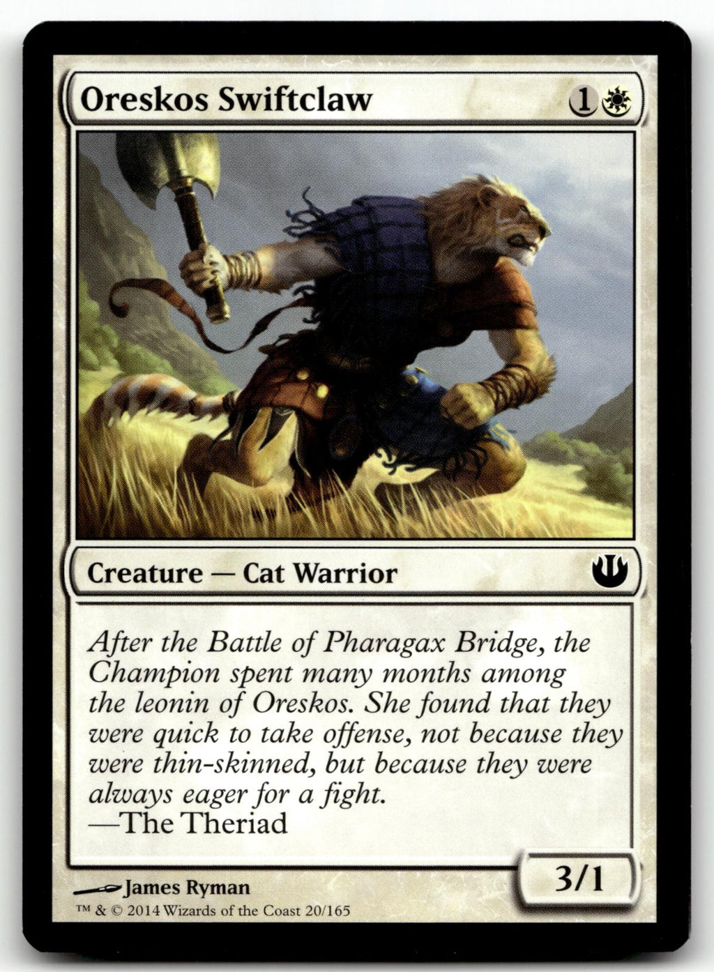 Oreskos Swiftclaw 20 Common Journey Into Nyx Magic: The Gathering Near Mint