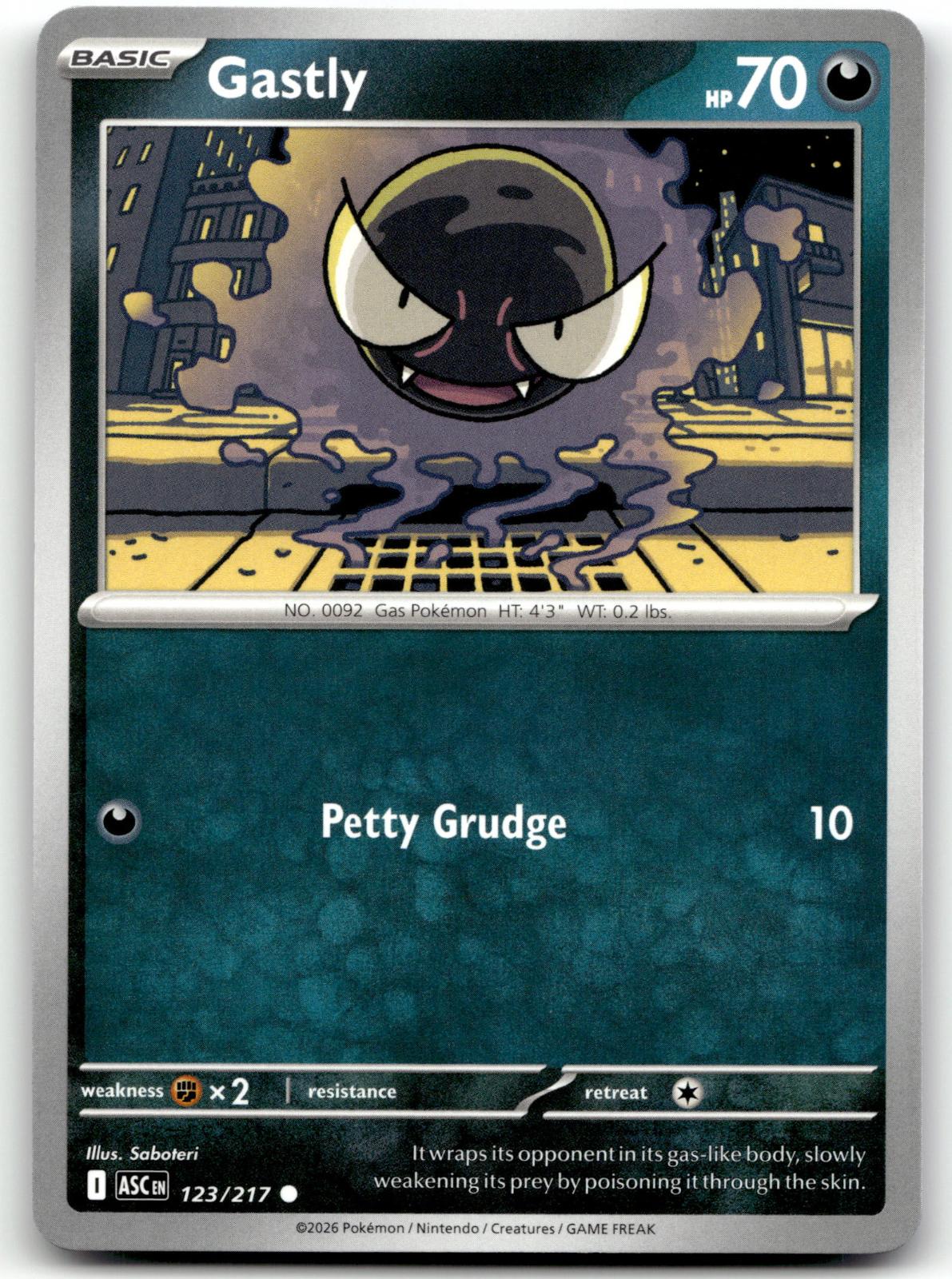 Gastly 123/217 Common Ascended Heroes Pokemon Near Mint