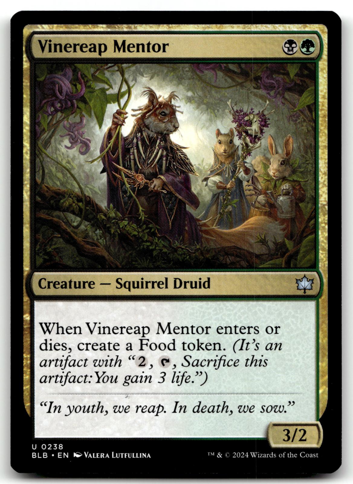 Vinereap Mentor 238 Uncommon Bloomburrow Magic: The Gathering Near Mint