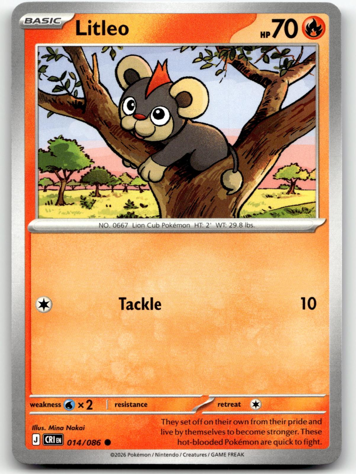 Litleo 014/086 Common Chaos Rising Pokemon Near Mint