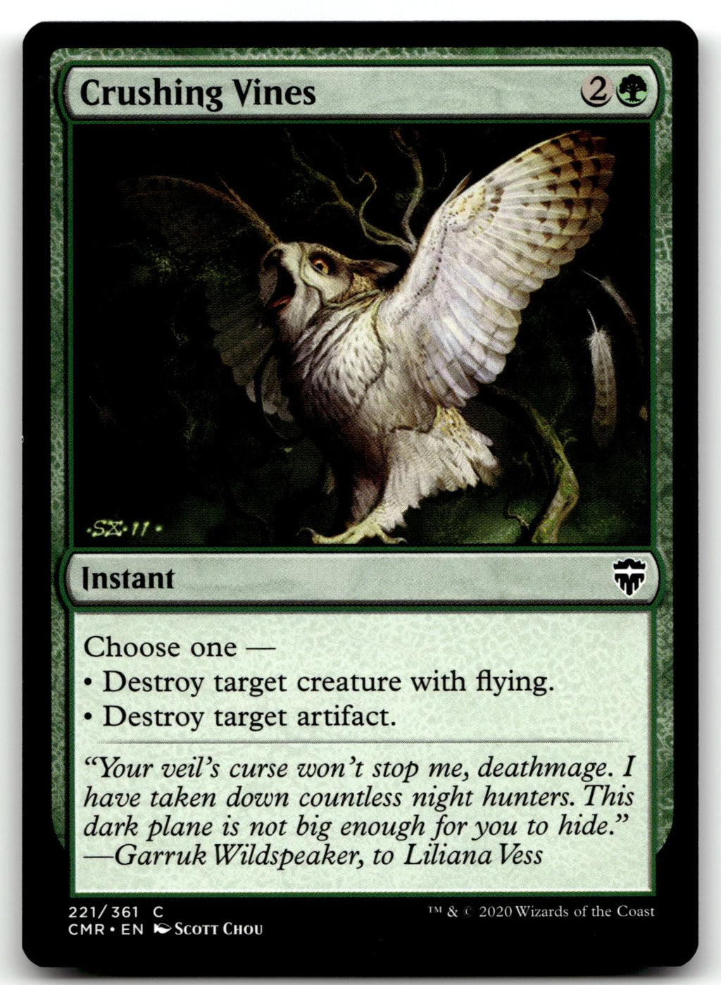Crushing Vines 221 Common Commander Legends Magic: The Gathering Near Mint