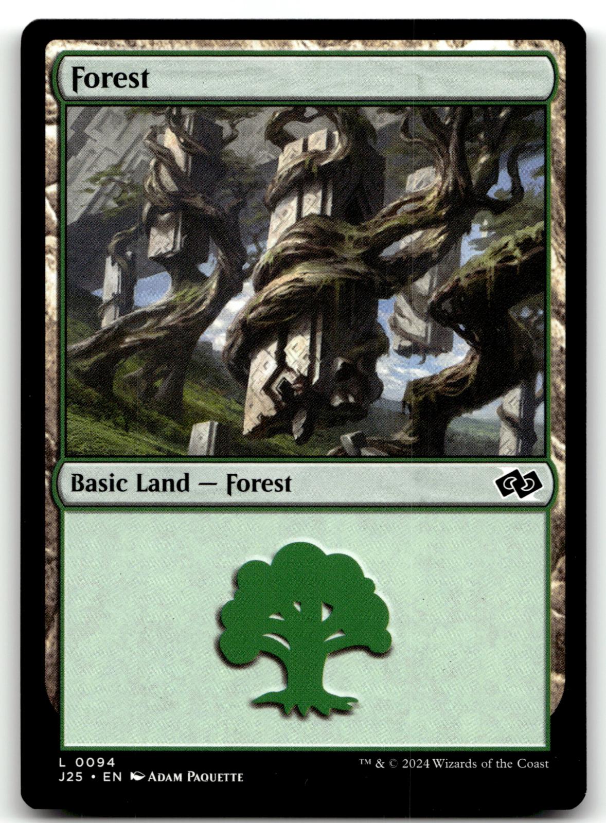 Forest (0094) 94 Land Foundations Jumpstart Magic: The Gathering Near Mint