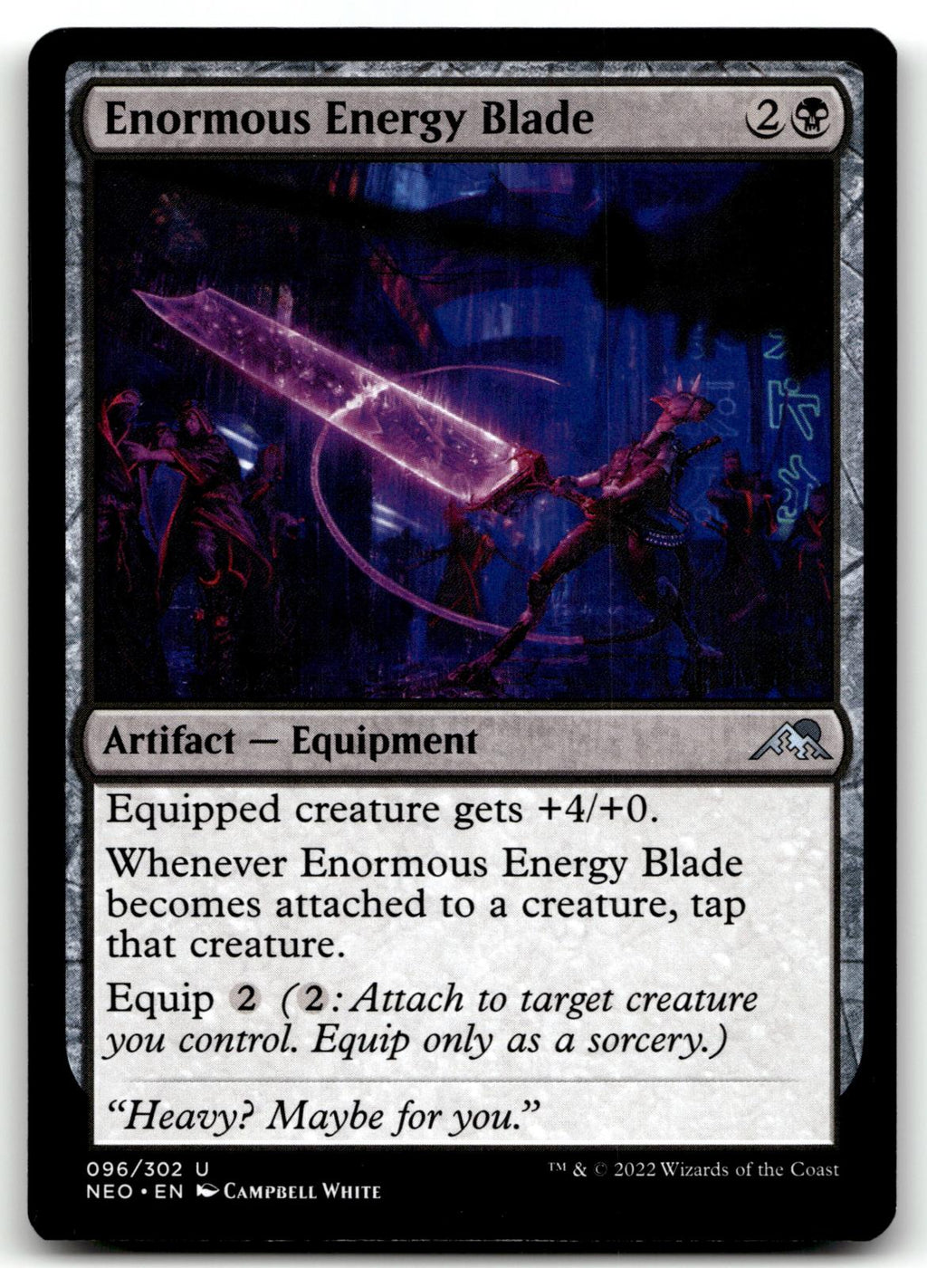 Enormous Energy Blade 96 Uncommon Kamigawa: Neon Dynasty Magic: The Gathering NM