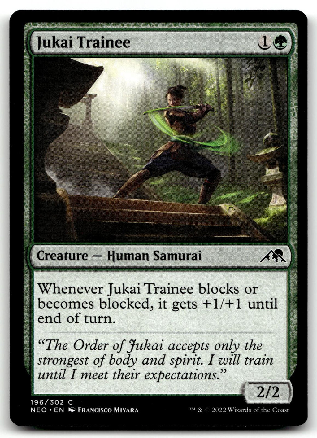 Jukai Trainee 196 Common Kamigawa: Neon Dynasty Magic: The Gathering Near Mint