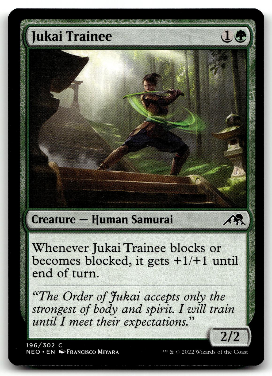 Jukai Trainee 196 Common Kamigawa: Neon Dynasty Magic: The Gathering Near Mint