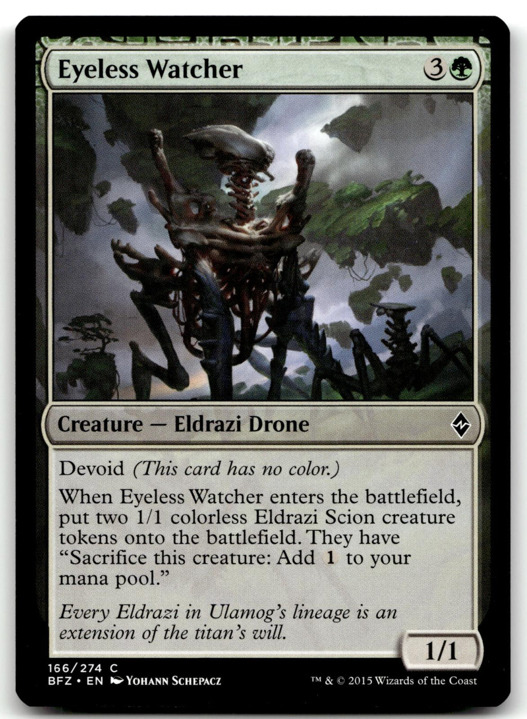 Eyeless Watcher 166 Common Battle for Zendikar Magic: The Gathering Near Mint