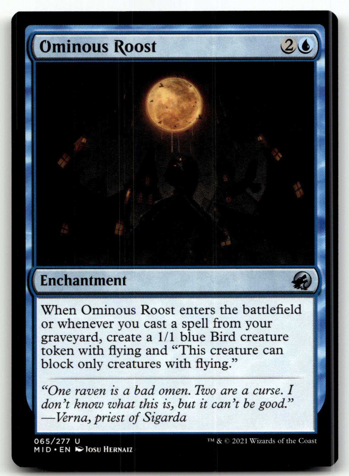 Ominous Roost 65 Uncommon Innistrad: Midnight Hunt Magic: The Gathering NM