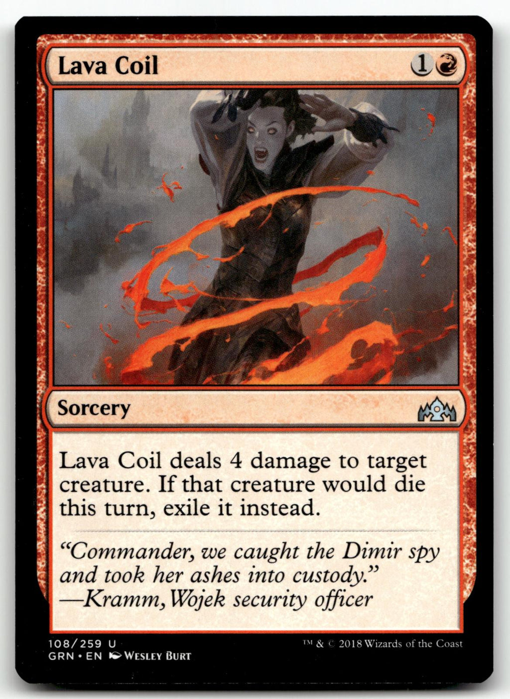 Lava Coil 108 Uncommon Guilds of Ravnica Magic: The Gathering Near Mint