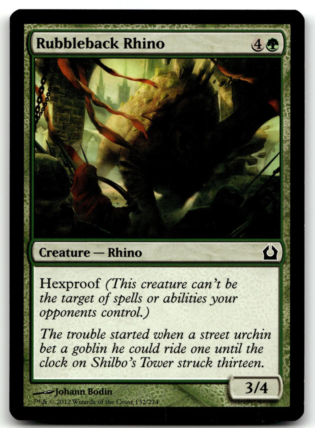 Rubbleback Rhino 132 Common Return to Ravnica Magic: The Gathering Near Mint