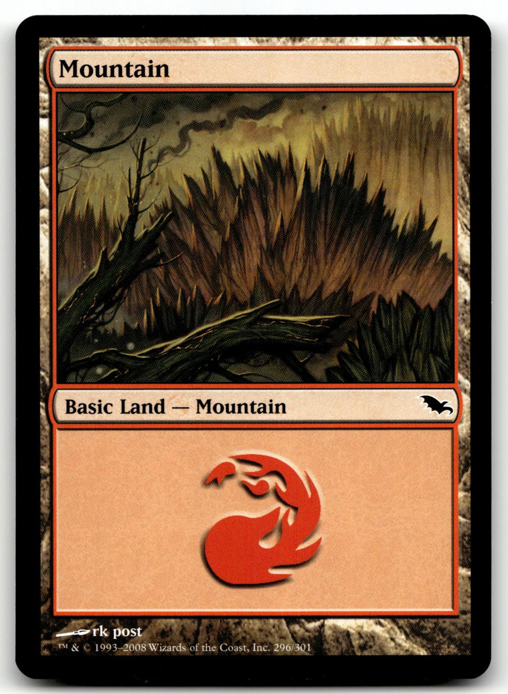 Mountain (296) 296 Land Shadowmoor Magic: The Gathering Near Mint