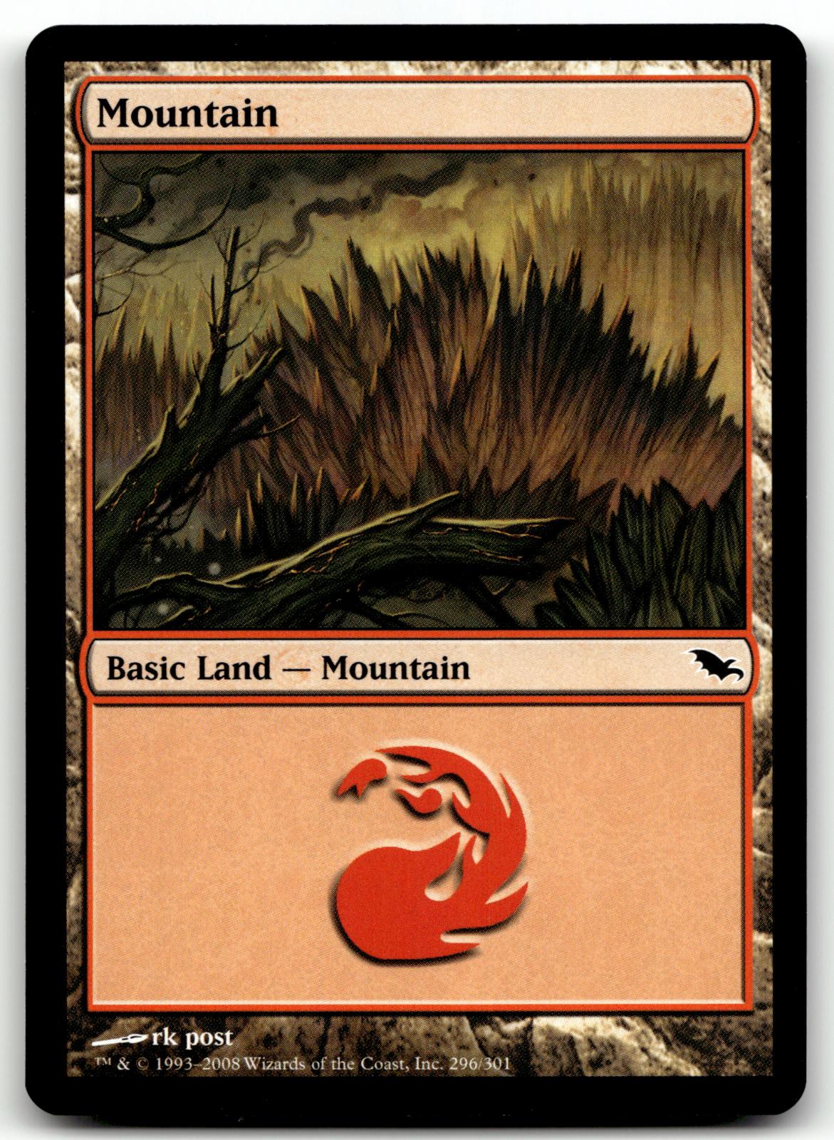 Mountain (296) 296 Land Shadowmoor Magic: The Gathering Near Mint