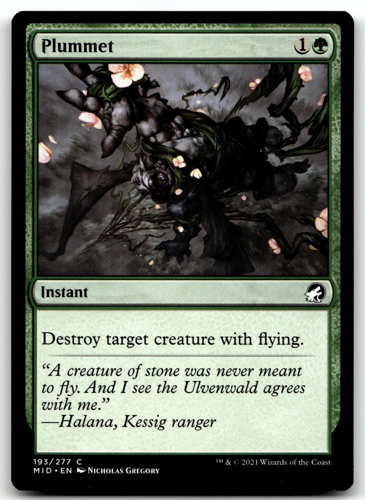 Plummet 193 Common Innistrad: Midnight Hunt Magic: The Gathering Near Mint