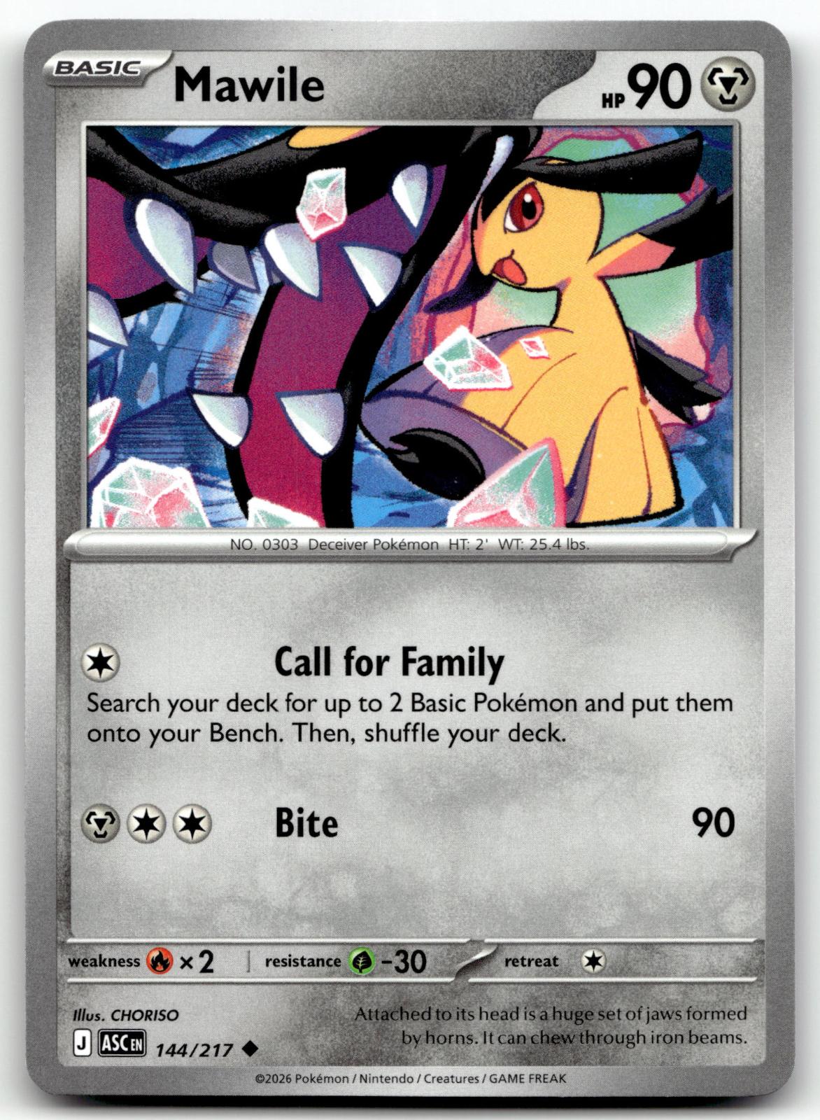 Mawile 144/217 Uncommon Ascended Heroes Pokemon Near Mint