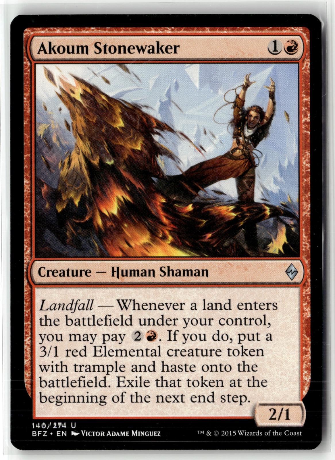 Akoum Stonewaker 140 Uncommon Battle for Zendikar Magic: The Gathering Near Mint