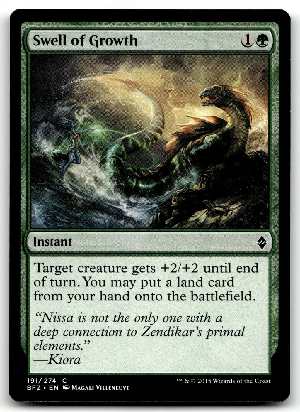 Swell of Growth 191 Common Battle for Zendikar Magic: The Gathering Near Mint