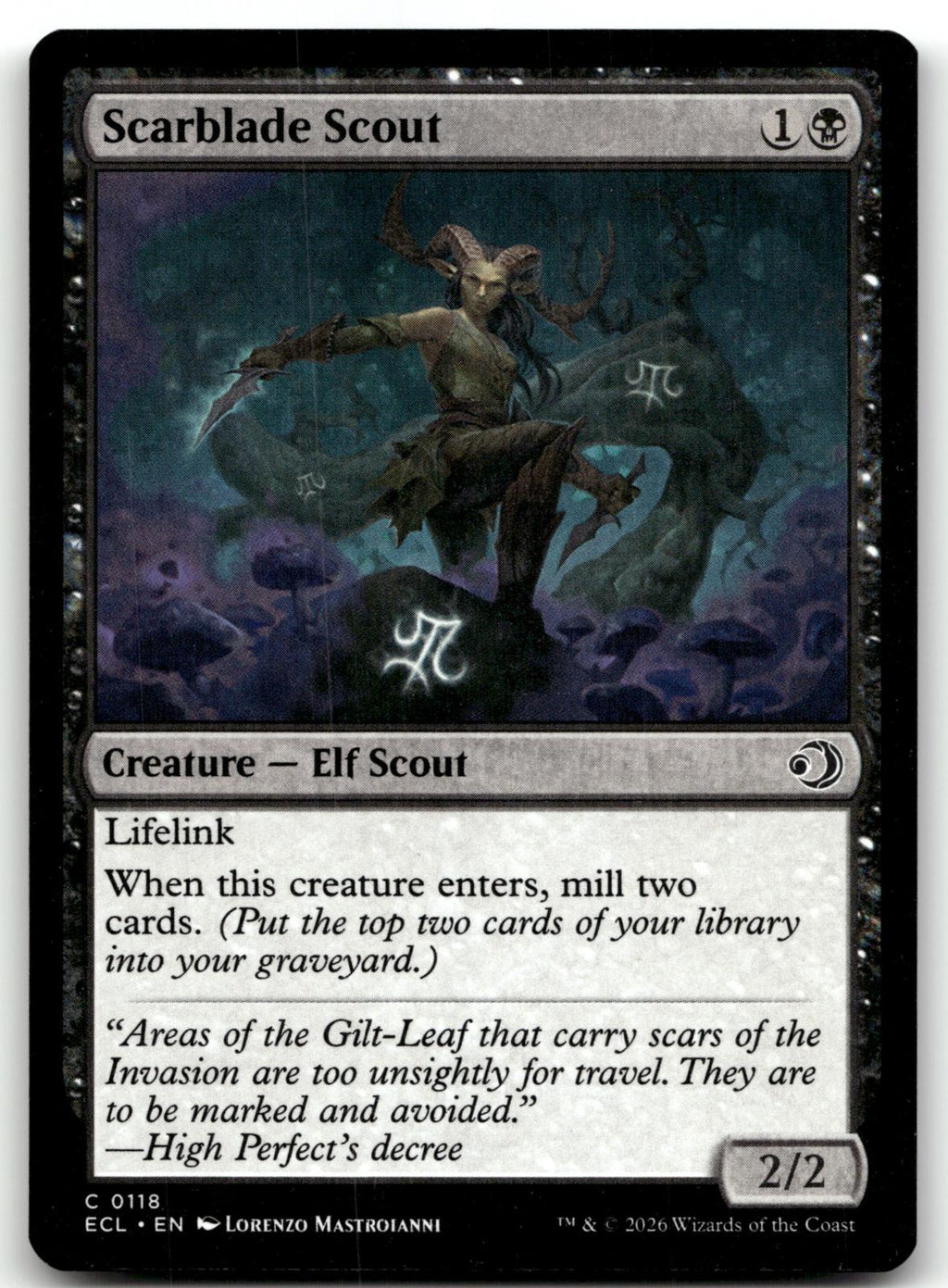 Scarblade Scout 118 Common Lorwyn Eclipsed Magic: The Gathering Near Mint
