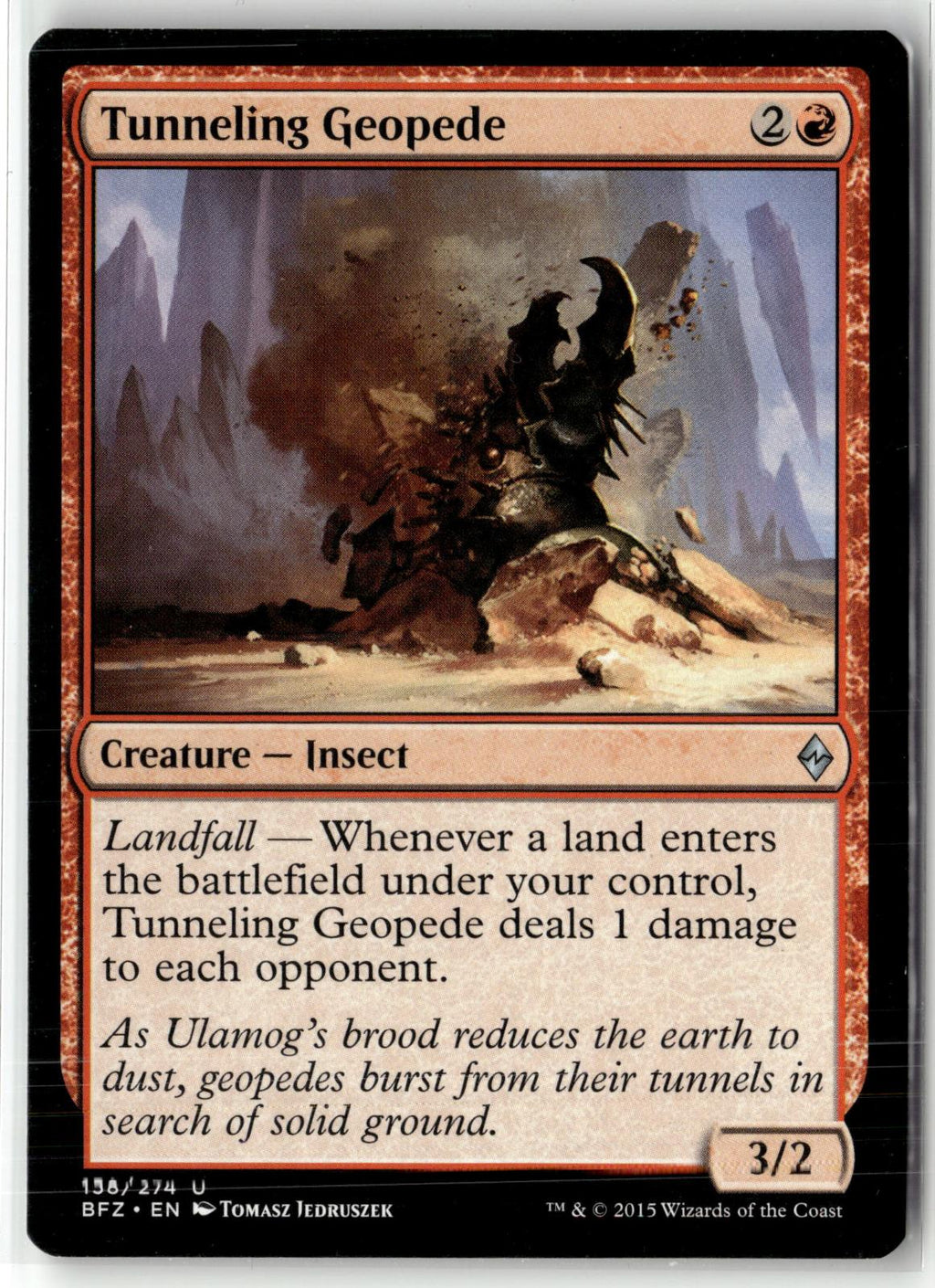 Tunneling Geopede 158 Uncommon Battle for Zendikar Magic: The Gathering NM