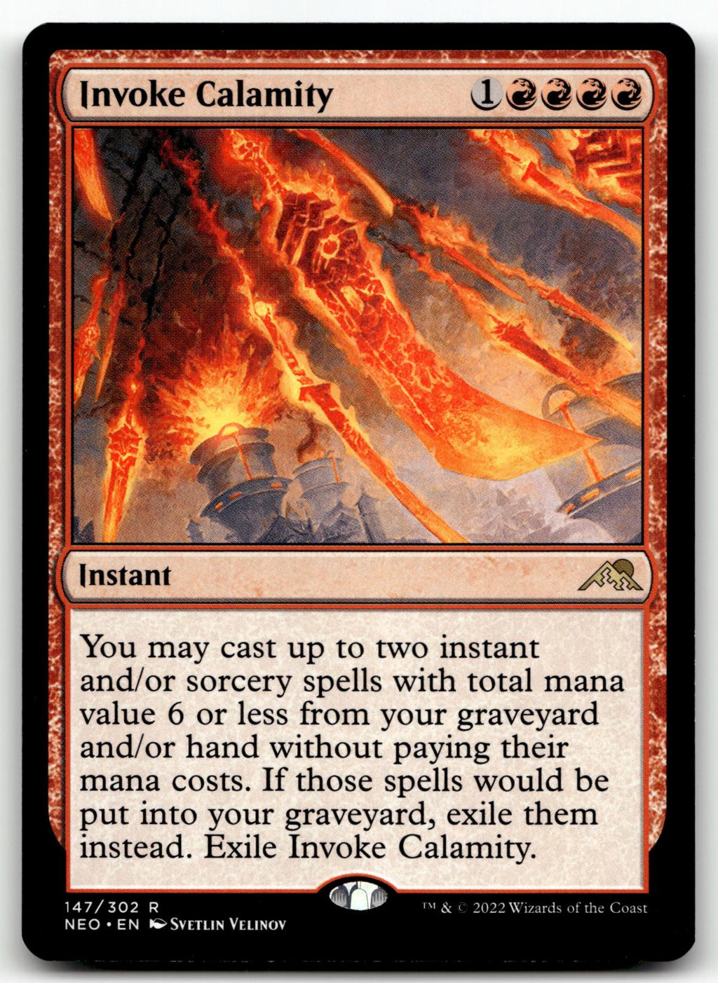 Invoke Calamity 147 Rare Kamigawa: Neon Dynasty Magic: The Gathering Near Mint