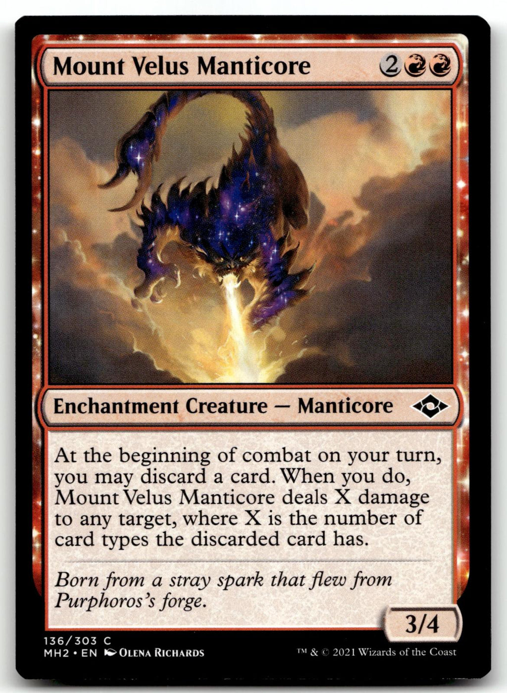 Mount Velus Manticore 136 Common Modern Horizons 2 Magic: The Gathering NM