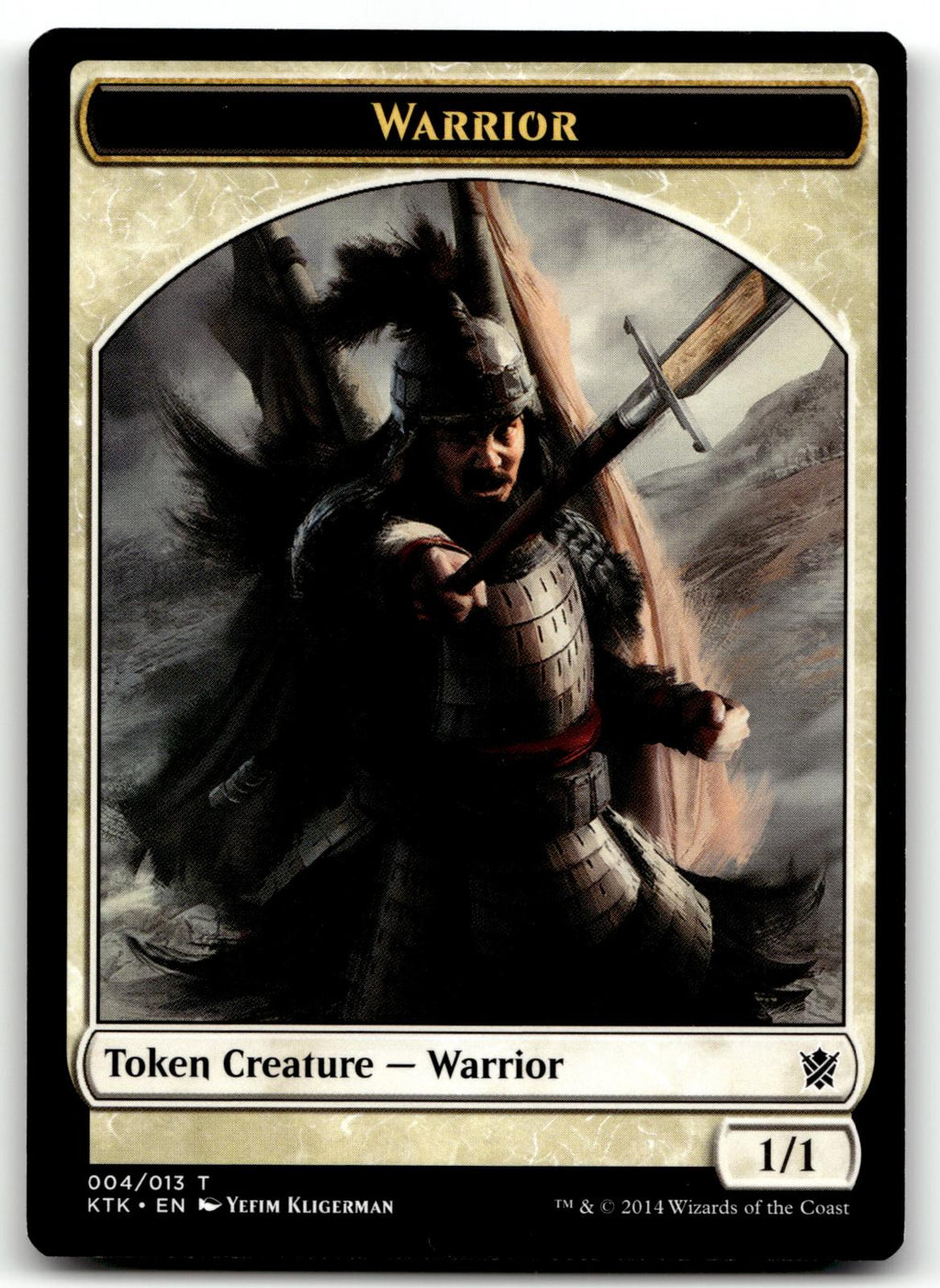 Warrior Token (004) 4 Token Khans of Tarkir Magic: The Gathering Near Mint