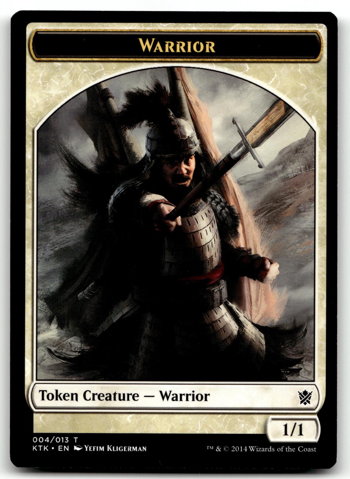 Warrior Token (004) 4 Token Khans of Tarkir Magic: The Gathering Near Mint