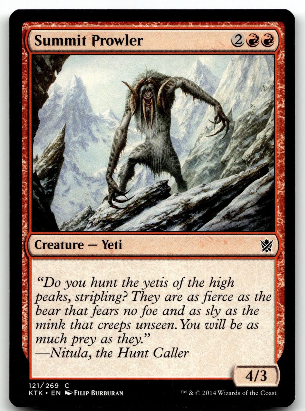Summit Prowler 121 Common Khans of Tarkir Magic: The Gathering Near Mint