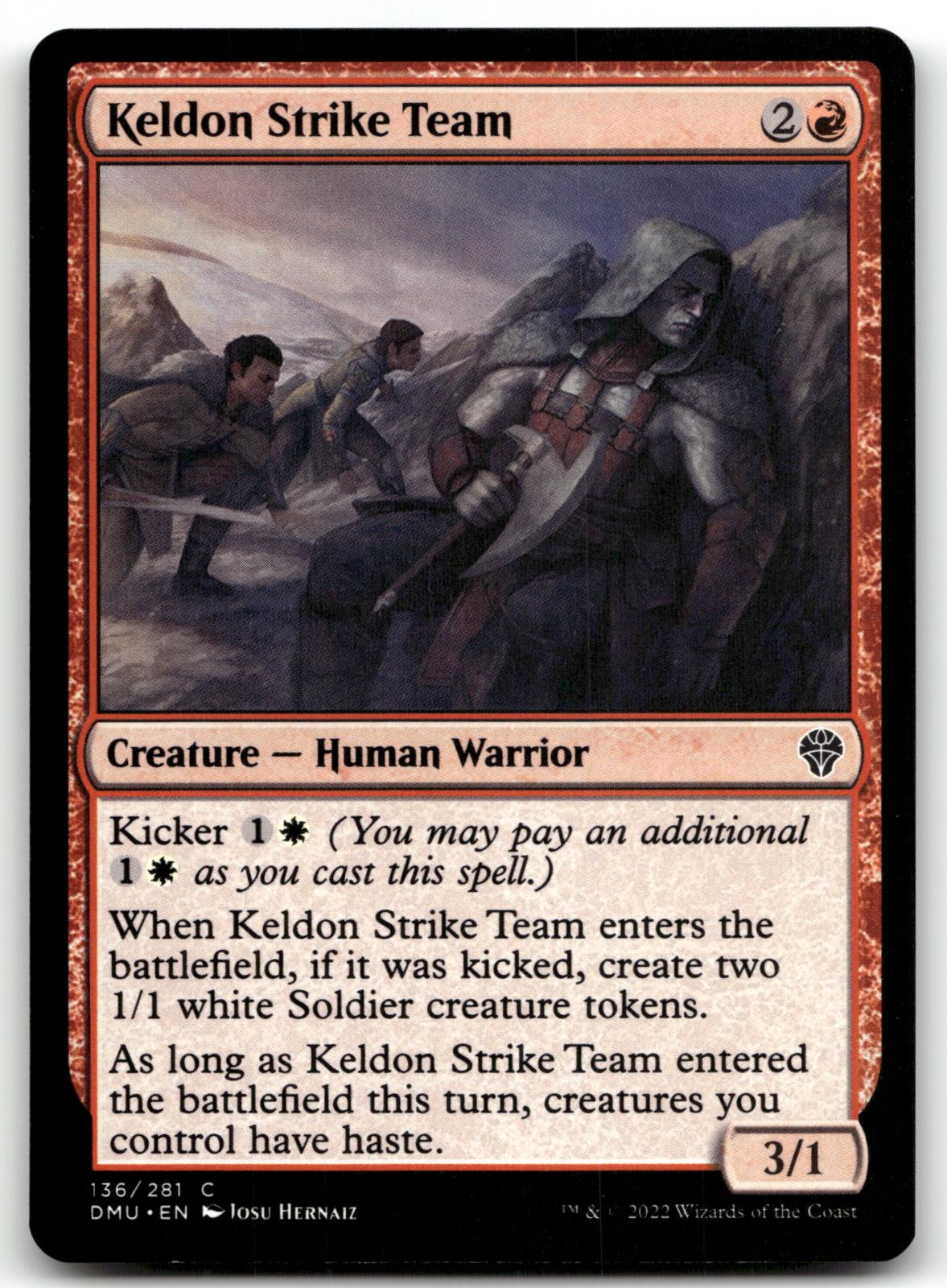Keldon Strike Team 136 Common Dominaria United Magic: The Gathering Near Mint