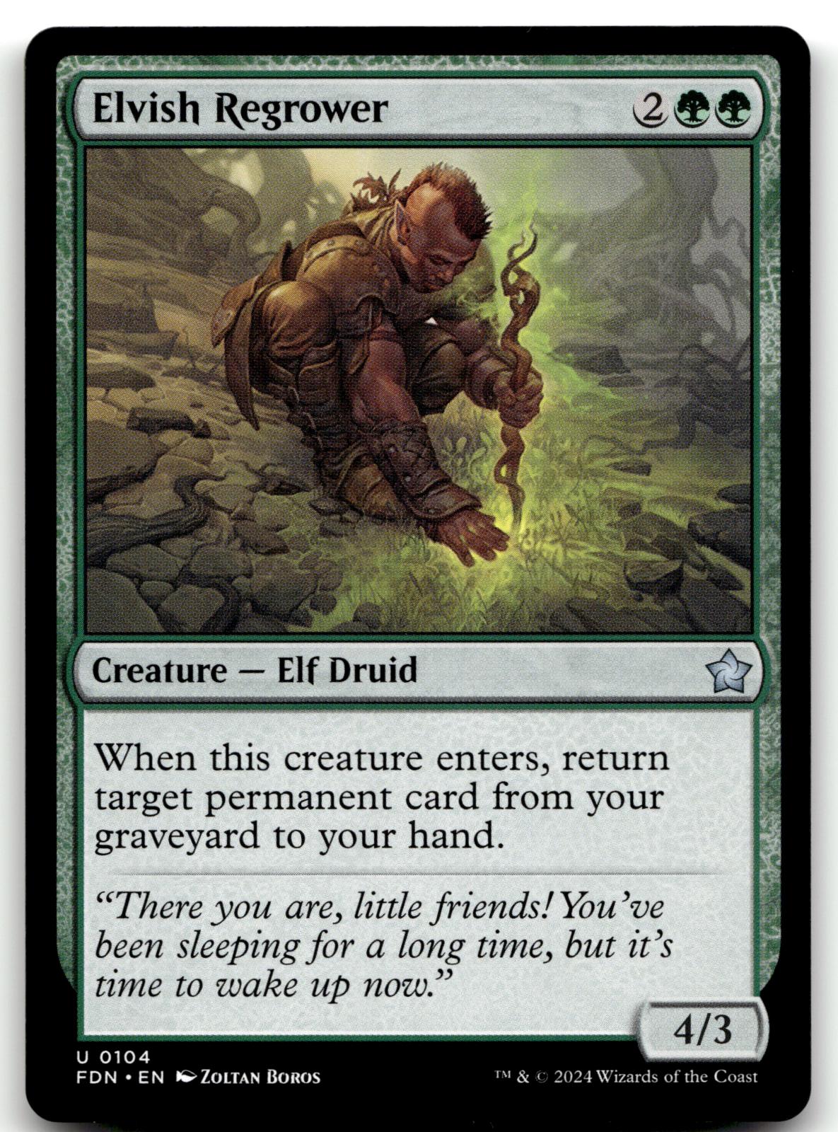 Elvish Regrower 104 Uncommon Foundations Magic: The Gathering Near Mint