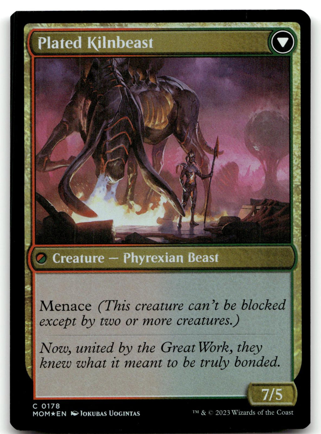 Bonded Herdbeast 178 Common March of the Machine Magic: The Gathering Foil NM