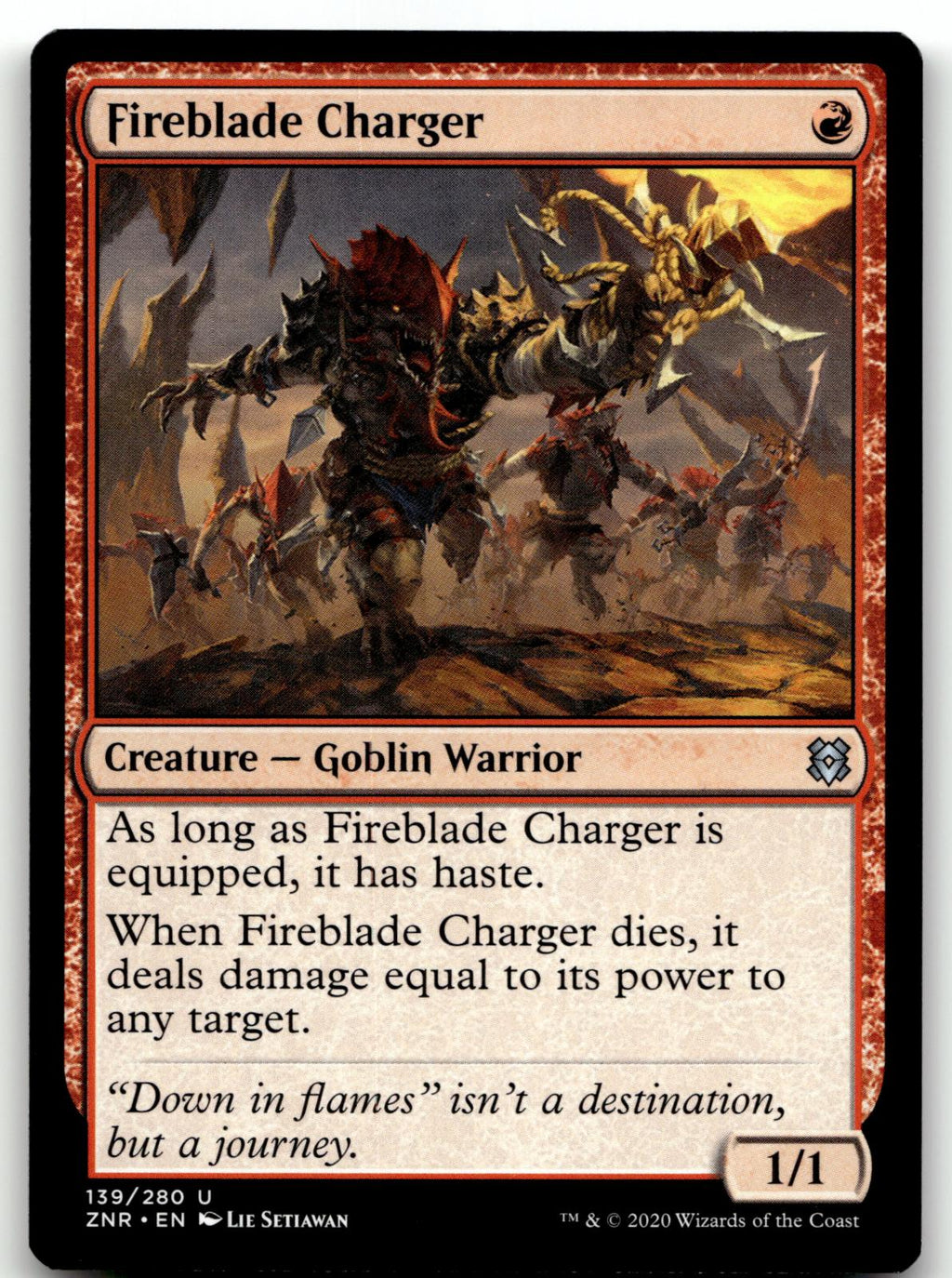Fireblade Charger 139 Uncommon Zendikar Rising Magic: The Gathering Near Mint