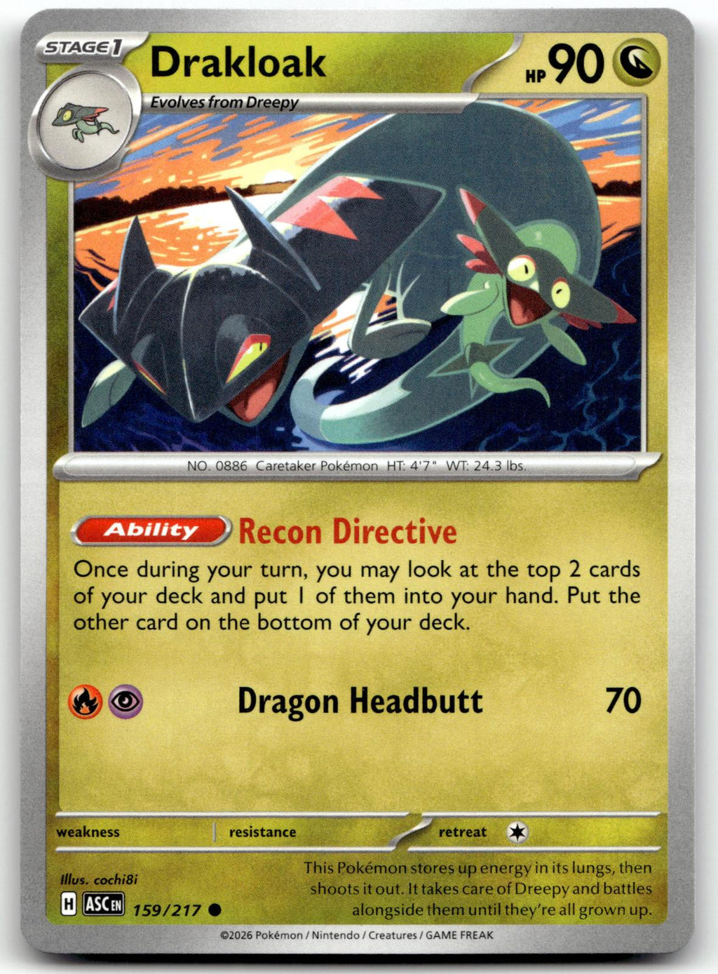 Drakloak 159/217 Common Ascended Heroes Pokemon Near Mint