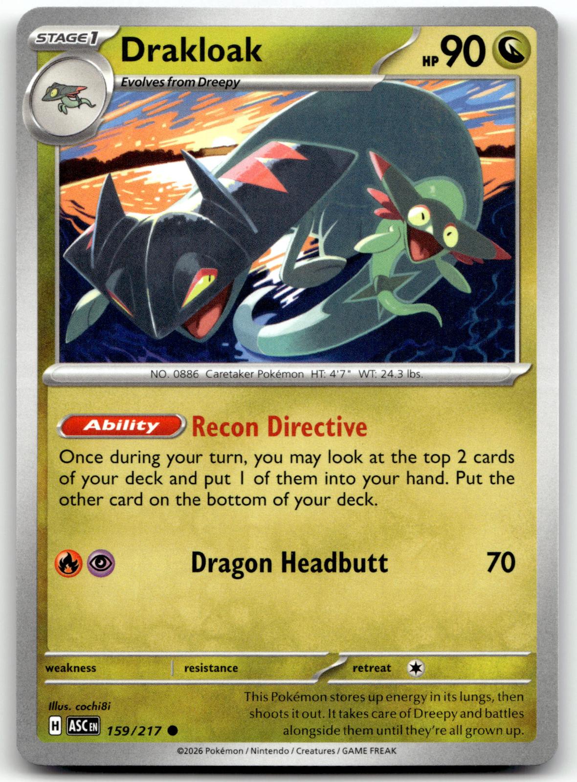 Drakloak 159/217 Common Ascended Heroes Pokemon Near Mint