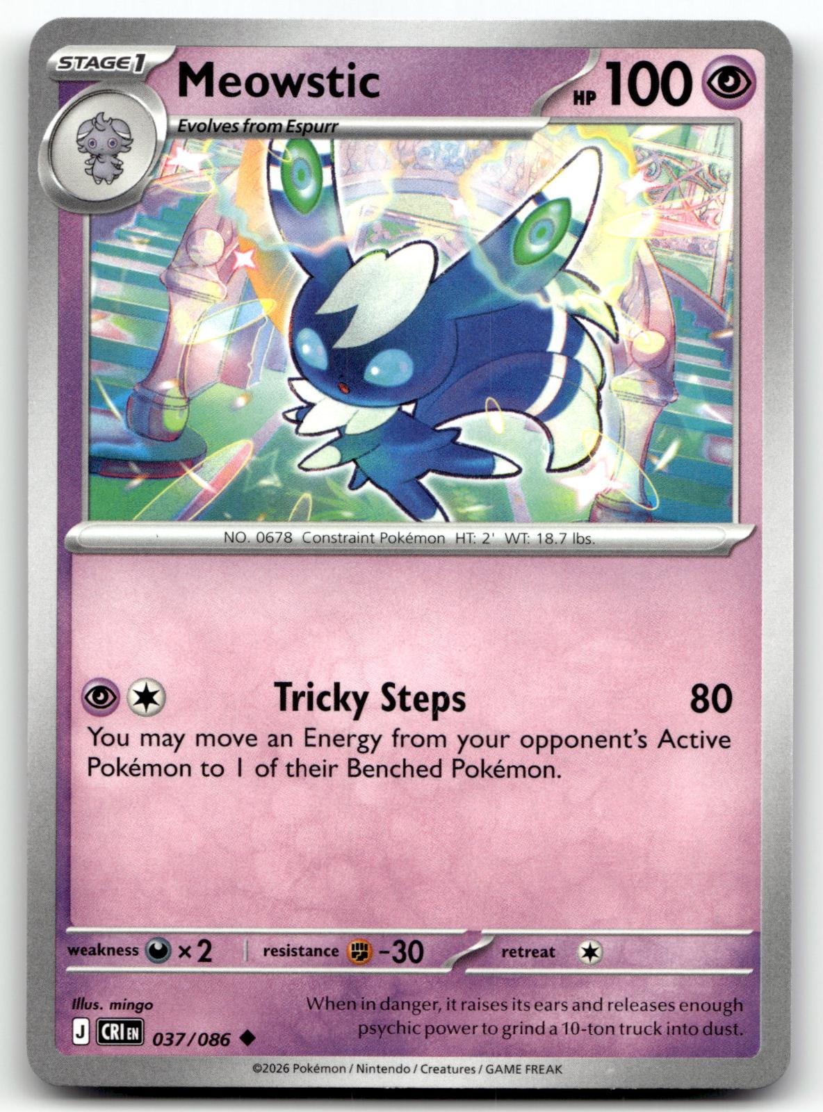Meowstic 037/086 Uncommon Chaos Rising Pokemon Near Mint